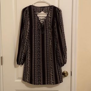 Striped Black & White Dress